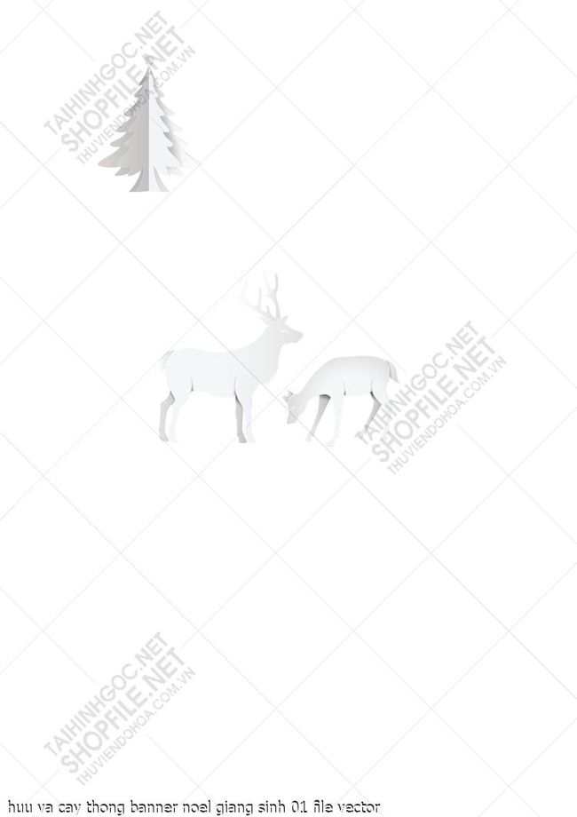 huu va cay thong banner noel giang sinh file vector